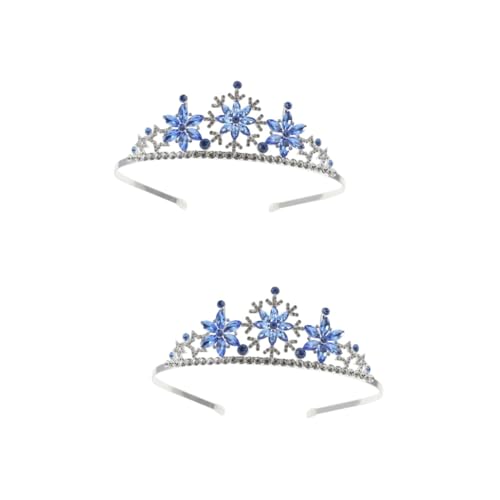 DEARMAMY 2 Stck Alloy Snowflake Crown Haarschmuck Stirnband für Geburtstagsfeiern Party Accessoire Elegant und Komfortabel von DEARMAMY