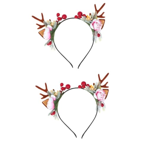 DEARMAMY 2 Stck. Weihnachts Haarreif mit Rentiergeweih und Blumen Leichtes Kopfschmuck Accessoire für Mädchen Rutschfestes Stirnband für Weihnachtsfeier Geburtstags und Karnevalspartys DEARMAMY 2 Stck. Weihnachts Haarreif mit Rentiergeweih und Blumen Leichtes Kopfschmuck Accessoire für Mädchen Rutschfestes Stirnband für Weihnachtsfeier Geburtstags und Karnevalspartys von DEARMAMY