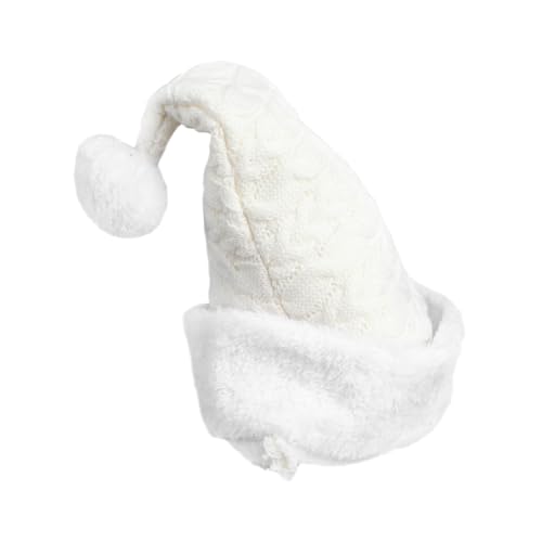 DEARMAMY 2 Stck. Weihnachtsmütze aus Weichem Garn mit Zopfmuster Warm und Leicht Festliche Kopfbedeckung für Erwachsene als Lustiges Accessoire und zur Weihnachtsfeier von DEARMAMY