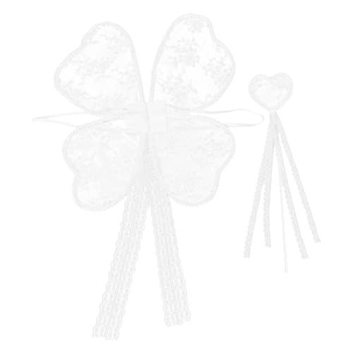 DEARMAMY 2 Stk Feenstab-set Aus Spitze Prinzessinnenrock Flügel Cosplay Kostüm Feenflügel Frauen Flügelstütze Schmetterling Verkleiden Sich Flügel Schmetterlingsflügel Anziehen Tuch Weiß DEARMAMY 2 Stk Feenstab-set Aus Spitze Prinzessinnenrock Flügel Cosplay Kostüm Feenflügel Frauen Flügelstütze Schmetterling Verkleiden Sich Flügel Schmetterlingsflügel Anziehen Tuch Weiß von DEARMAMY