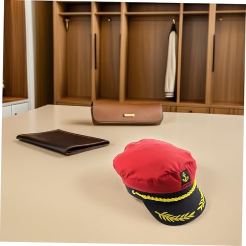 DEARMAMY 2 Stück Bestickte Kapitänsmütze mit Manian Stil Stickerei Atmungsaktive Matrosenmütze für Erwachsene Leichte Yacht und Boots Cosplay Hüte für Karneval Partys und Halloween von DEARMAMY