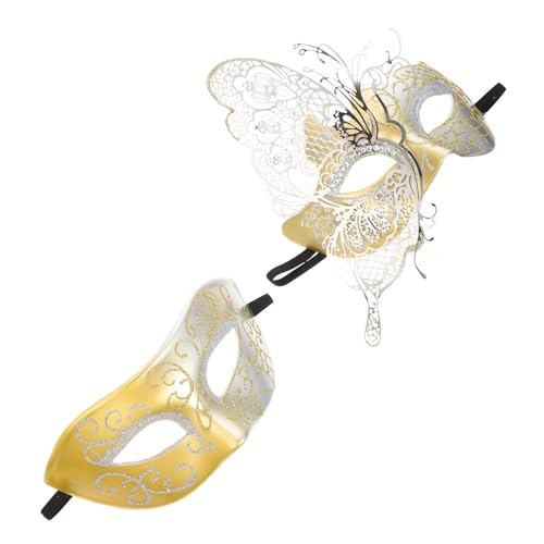 DEARMAMY 2 Stück Diamant-Schmetterlings-Maske Halloween Augenmasken weibliche Maske Spitzen-Augenabdeckung Kostüm hallowen masks faschingsmasken Paar Masken Cosplay-Zubehör Plastik Golden DEARMAMY 2 Stück Diamant-Schmetterlings-Maske Halloween Augenmasken weibliche Maske Spitzen-Augenabdeckung Kostüm hallowen masks faschingsmasken Paar Masken Cosplay-Zubehör Plastik Golden von DEARMAMY