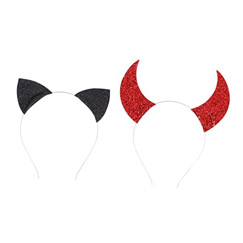 DEARMAMY 2 Stück Festival Haarreifen mit Teufelshörnern und Katzenohren Kreative Kostüm Haarbänder für Partys und Cosplay Veranstaltungen DEARMAMY 2 Stück Festival Haarreifen mit Teufelshörnern und Katzenohren Kreative Kostüm Haarbänder für Partys und Cosplay Veranstaltungen von DEARMAMY