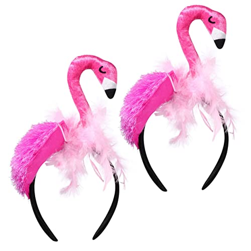 DEARMAMY 2 Stück Flamingo Haarreif für Geburtstagsfeiern Party Accessoire mit Einzigartigem Design für Erwachsene für Hawaiianische Themenpartys und Cosplay von DEARMAMY