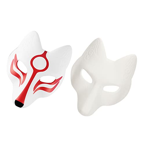 DEARMAMY 2 Stück Fuchs Maske Halloween- leere Maskerademaske Fuchsmaske Masken-Cosplay maskiert halloween schminke halloween make up multifunktionale Partymaske Maske für Halloween Eva von DEARMAMY