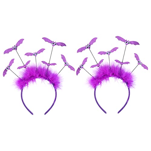 DEARMAMY 2 Stück Halloween Haarreif mit Fledermaus Design Haarschmuck für Partys und Festivals für Halloween Kostüme und Cosplay von DEARMAMY