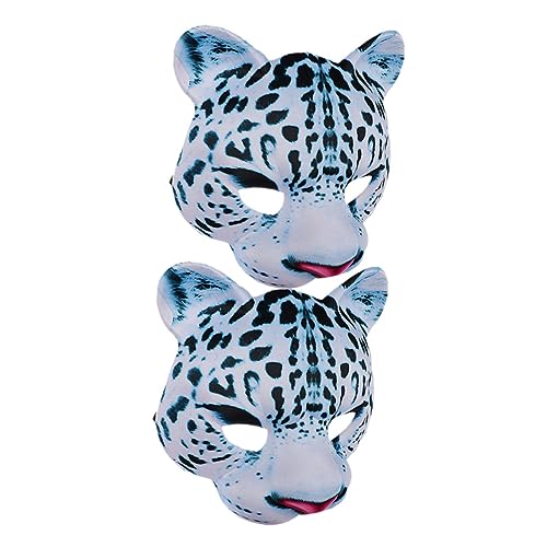 DEARMAMY 2 Stück Halloween Schneeleopardenmaske volles Halloween Maskentier Vollgesichtsmaskenkostüm Tier-Maskerade-Maske halloween masken halloweenmaske Maskerademaske Halloween-Maske Eva von DEARMAMY