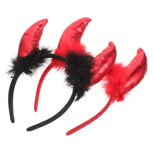DEARMAMY 2 Stück Halloween Teufelshörner Haarreif Rotes Pailletten Kostüm Accessoire Bequemer Party Kopfschmuck für Halloween Karneval Fasching und Kostümfeiern DEARMAMY 2 Stück Halloween Teufelshörner Haarreif Rotes Pailletten Kostüm Accessoire Bequemer Party Kopfschmuck für Halloween Karneval Fasching und Kostümfeiern von DEARMAMY