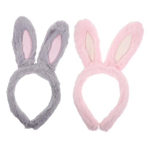 DEARMAMY 2 Stück Hasenohren Haarbänder Plüsch Stirnbänder für Frauen Elastisch Bunny Ears Headbands Cosplay Haarreif für Mädchen Party Kostüm Zubehör und Rosa DEARMAMY 2 Stück Hasenohren Haarbänder Plüsch Stirnbänder für Frauen Elastisch Bunny Ears Headbands Cosplay Haarreif für Mädchen Party Kostüm Zubehör und Rosa von DEARMAMY