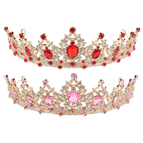 DEARMAMY 2 Stück Kinderhaarband Strass Verziertes Haarband Glitzernde Stirnbänder Für Mädchen Prinzessinnenkronen Für Mädchen Sie Kronen Krone Für Legierung von DEARMAMY
