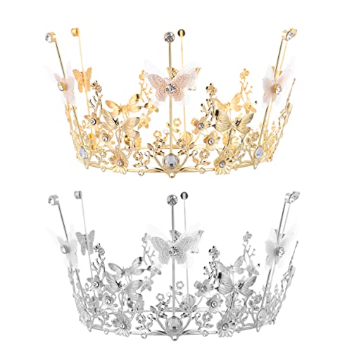 DEARMAMY 2 Stück Krone Tortendeko mit Schmetterlingsdesign Dekorative Tortenkrone für Geburtstagsfeiern Hochzeiten Partys und Besondere Anlässe und Farben DEARMAMY 2 Stück Krone Tortendeko mit Schmetterlingsdesign Dekorative Tortenkrone für Geburtstagsfeiern Hochzeiten Partys und Besondere Anlässe und Farben von DEARMAMY