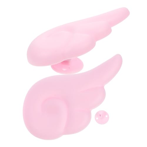 DEARMAMY 2 Stück Miniatur Flügel Dekoration für Helm Rosa Engelsflügel Kopfzubehör Leichte und Langlebige Helmflügel Applikation für Motorradhelm und DIY Bastelprojekte von DEARMAMY