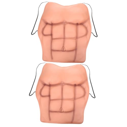 DEARMAMY 2 Stück Realistisches Fake Muskelshirt Flexiblem Silikon und Eva Täuschend Echtes Kostüm für Herren für Halloween Fasching Cosplay und Partys Angenehm zu Tragen Universelle von DEARMAMY