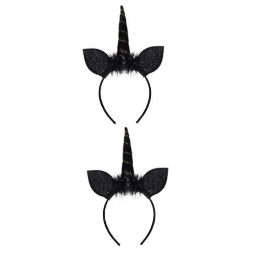 DEARMAMY 2 Stück Schwarzes Cosplay Einhorn Haarreif für Party Haarreif Performance Haarschmuck Leicht und Rutschfest für Kostüm und Fotorequisiten DEARMAMY 2 Stück Schwarzes Cosplay Einhorn Haarreif für Party Haarreif Performance Haarschmuck Leicht und Rutschfest für Kostüm und Fotorequisiten von DEARMAMY
