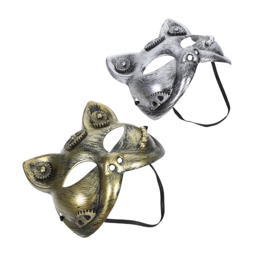 DEARMAMY 2 Stück Steampunk Katzenmaske Halbes Gesicht Punk Maske mit Filigranen Details Leicht und Atmungsaktiv Vielseitig für Halloween Cosplay Bühnenauftritte und Themenpartys Geeignet DEARMAMY 2 Stück Steampunk Katzenmaske Halbes Gesicht Punk Maske mit Filigranen Details Leicht und Atmungsaktiv Vielseitig für Halloween Cosplay Bühnenauftritte und Themenpartys Geeignet von DEARMAMY