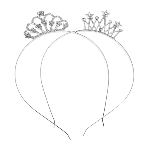 DEARMAMY 2 Stück Strass Krone mit Stern und Schmetterling Verstellbares Leichtes Legierungs tiara Haarreif für Mädchen Funkelndes Haarschmuck für Party Aufführung und von DEARMAMY