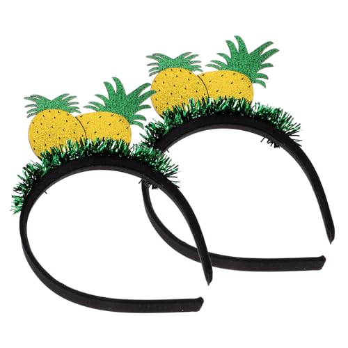 DEARMAMY 2 Stück Teiliges Ananas Haarband Kreativer Frucht stirnband Party Kopfschmuck Leichtes Langlebiges Material Gelb Geeignet für Familienfeiern und Festliche Anlässe von DEARMAMY