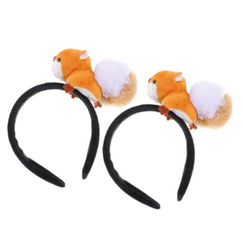 DEARMAMY 2 Stück Teiliges Eichhörnchen Stirnband aus Plüsch Süßes Tier Cosplay Haarband für Party und Kostüm Bequem Sitzend Spielerisch und Vielseitig Geeignet für Altersgruppen und von DEARMAMY
