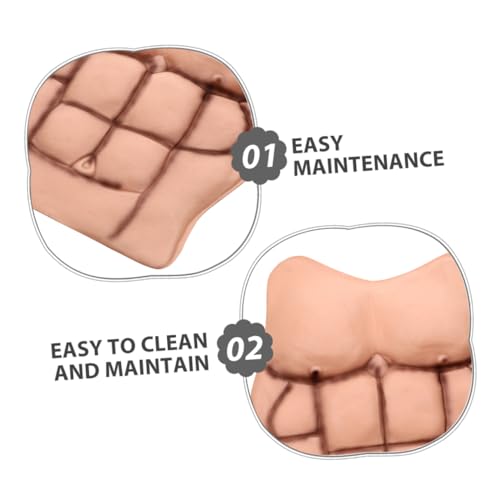 DEARMAMY 2 Stück Teiliges Fake Male Chest Muscles Realistische Atmungsaktive und Leichte Cosplay Muskeln für Männer Wiederverwendbar für Halloween Themenpartys und Kostüme von DEARMAMY