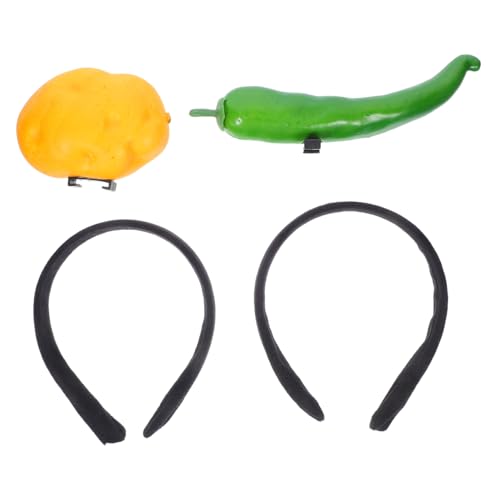 DEARMAMY 2 Stück Teiliges Gemüse Haarreif mit Chili und Kartoffel Motiv Leichtes Bequemes Stirnband für Frauen Mädchen und Vielseitiges Accessoire für Alltag Party und Halloween Kostüm von DEARMAMY