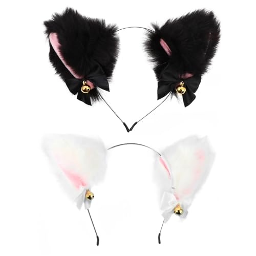 DEARMAMY 2 Stück Teiliges Katzenohren Haarband Plüsch Kopfaccessoire für Cosplay Partys Karneval und Festivals Bequemes Stylisches Haarschmuck für Glocken und Vielseitigem DEARMAMY 2 Stück Teiliges Katzenohren Haarband Plüsch Kopfaccessoire für Cosplay Partys Karneval und Festivals Bequemes Stylisches Haarschmuck für Glocken und Vielseitigem von DEARMAMY