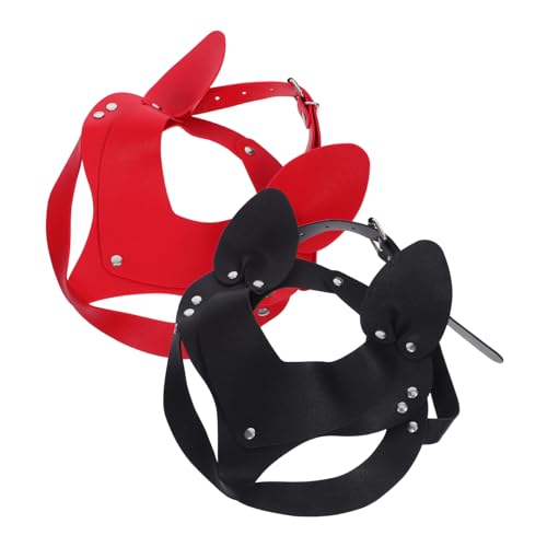 DEARMAMY 2 Stück Teiliges Pu- Kunstleder Katzenohren Masken- Leichte Langlebige Halbgesichts-masken für Damen Modisch und Vielseitig für Halloween Kostümpartys und Maskenbälle Schwarz und DEARMAMY 2 Stück Teiliges Pu- Kunstleder Katzenohren Masken- Leichte Langlebige Halbgesichts-masken für Damen Modisch und Vielseitig für Halloween Kostümpartys und Maskenbälle Schwarz und von DEARMAMY