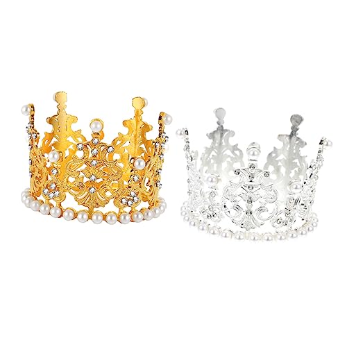DEARMAMY 2 Stück Tiara hochzeitsdeko Geburtstagskuchenverzierungen geburtstagstorte dekoration Hochzeitstorte Ornamente Hochzeitstortedekoration Perlenkrone Kuchendekor künstliche Perle DEARMAMY 2 Stück Tiara hochzeitsdeko Geburtstagskuchenverzierungen geburtstagstorte dekoration Hochzeitstorte Ornamente Hochzeitstortedekoration Perlenkrone Kuchendekor künstliche Perle von DEARMAMY