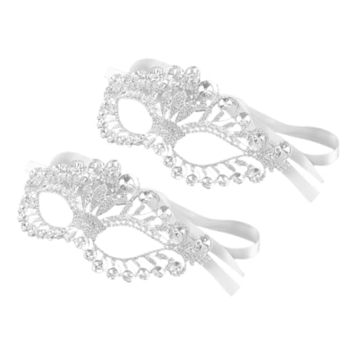 DEARMAMY 2-teilige Strass-kronenmaske: Augenmaske Für Maskenbälle, Party-accessoire Mit Schleife, Für Damen, Und Abschlussball-halloween-verkleidung von DEARMAMY