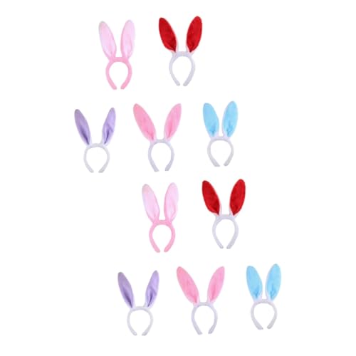DEARMAMY 20 Stck Teiliges Plüsch Hasenohren Haarbänder Weich und Verstellbar Bunte Cartoon Stirnbänder für Ostern Karneval Kinderkostüm und Partydekoration von DEARMAMY