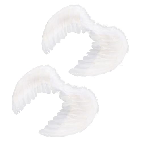 DEARMAMY 2St Engelsfederflügel kinderkleider kinderkleidung clothes Kinderparty party mitgebsel Engelsflügel Babyflügel Kostüm Flügel Cosplay-Flügel Engelskostüm Eisendraht Weiß von DEARMAMY