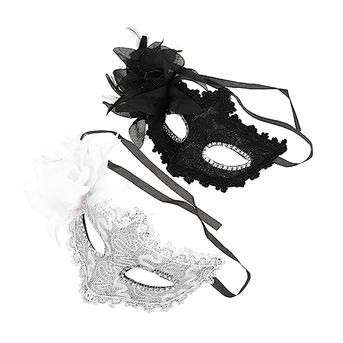 DEARMAMY 2St Rosenprinzessin Maske Party Maskerade Maske Halloween-Kostümmasken Maskerade Masken halloween masken halloweenmaske Half Face Requisiten Maskerade-Gesichtsdekorationen Plastik von DEARMAMY