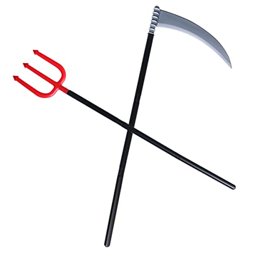 DEARMAMY 2st Halloween- Schlag Ausfallen Sensenmann Gruselig Stütze Todessense Zubehör Für Halloween-kostüme Halloween-Requisiten Halloween-fälschung Party -Requisiten Plastik von DEARMAMY