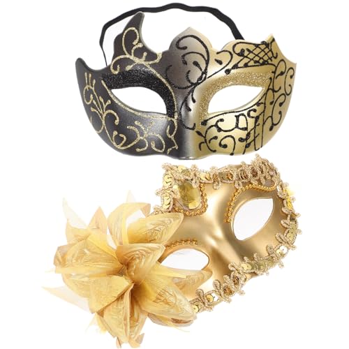 DEARMAMY 2st Halloween-paarmasken Maskerademasken Gesicht Halloween-maske Halloween Streich Maske Reinigen Halloween-cosplay-party-kostüm Halbmaske Festival-männer-maske Streifen Plastik von DEARMAMY