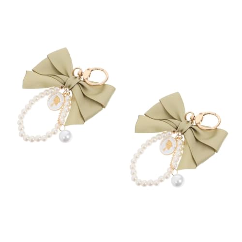 DEARMAMY 2st Schleife Schlüsselanhänger Ring-anhänger Outdoor-anhänger Süßer Anhänger Camouflage-geldbörse Kindermünzen Mond Schlüsselanhänger Kopfhörer Geldbörse Haken Metall Light Green von DEARMAMY