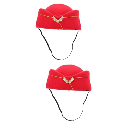 DEARMAMY 2stücke Stewardess Kostümhut Für Frauen Eleganter Airplane Hostess Hut Für Cosplay Halloween Und Partys Klassisches Design von DEARMAMY