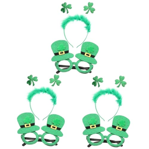 DEARMAMY 3 Sätze Stirnband st patricks day haarschmuck irland Rave-Accessoires st. patricks day st. Patricks Day Kostümzubehör Urlaubsbrillen Requisiten Plastik von DEARMAMY