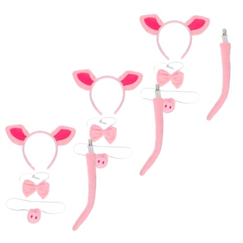 DEARMAMY 3 Satz Niedliches Schwein kostüm set mit Weichem Plüsch Verstellbarem Stirnband und Schleife für Halloween Karneval Cosplay und Festliche Rollenspiele für Erwachsene DEARMAMY 3 Satz Niedliches Schwein kostüm set mit Weichem Plüsch Verstellbarem Stirnband und Schleife für Halloween Karneval Cosplay und Festliche Rollenspiele für Erwachsene von DEARMAMY