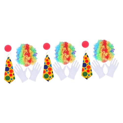 DEARMAMY 3 Sets Clown Nasenkostüm Cagoule Maskerademaske Kiefer Realistische Maske Mann Krawatten Outfits Clownmaske Perücken Halloween Maske Bekleidung Cosplay Perücke Clown Halsband DEARMAMY 3 Sets Clown Nasenkostüm Cagoule Maskerademaske Kiefer Realistische Maske Mann Krawatten Outfits Clownmaske Perücken Halloween Maske Bekleidung Cosplay Perücke Clown Halsband von DEARMAMY