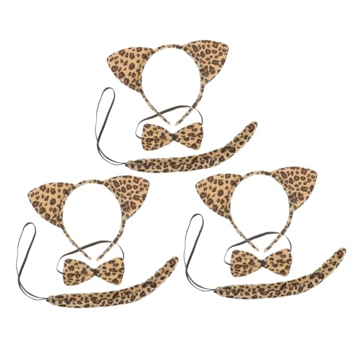 DEARMAMY 3 Sets Haarband Katzenohren Set Kinderkostüm Party Katzenschwanz Katzenohren Haargummis Für Tierohren Stirnband Tierstirnband Schleife Kätzchen Katzen Tier Performance Stoff DEARMAMY 3 Sets Haarband Katzenohren Set Kinderkostüm Party Katzenschwanz Katzenohren Haargummis Für Tierohren Stirnband Tierstirnband Schleife Kätzchen Katzen Tier Performance Stoff von DEARMAMY