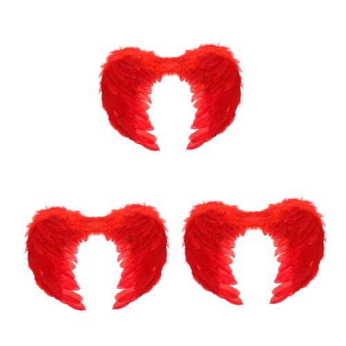 DEARMAMY 3 Stück Engelsflügel Rote Flügel mit Elastischem Band für Halloween Karneval Cosplay Party Bühnenauftritte und Fotorequisit DEARMAMY 3 Stück Engelsflügel Rote Flügel mit Elastischem Band für Halloween Karneval Cosplay Party Bühnenauftritte und Fotorequisit von DEARMAMY
