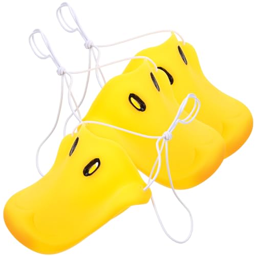 DEARMAMY 3 Stück Entenschnabel Schnabelnase Entenschnabelmasken Tierreich Schnauze Ausgefallenes Entenkostüm Lustige Gelbe Entennase Maskerademasken Für Karneval Cosplay Halloween von DEARMAMY