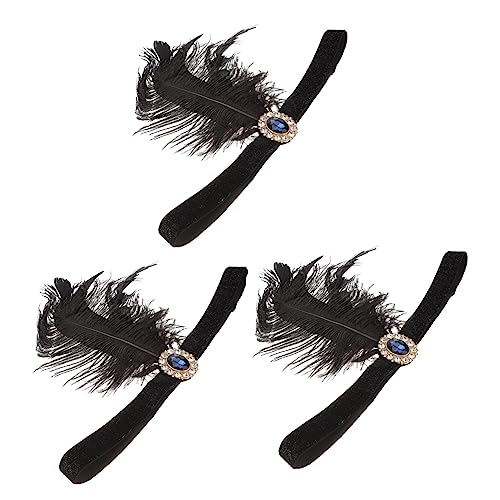DEARMAMY 3 Stück Feder Stirnband schwarze Stirnbänder Brüllende 20er-Kopfbedeckungen Lady Plume Stirnband 1920 Kopfbedeckung Kopfstück für Frauen Kopfbedeckung aus den 1920er Jahren Strass DEARMAMY 3 Stück Feder Stirnband schwarze Stirnbänder Brüllende 20er-Kopfbedeckungen Lady Plume Stirnband 1920 Kopfbedeckung Kopfstück für Frauen Kopfbedeckung aus den 1920er Jahren Strass von DEARMAMY