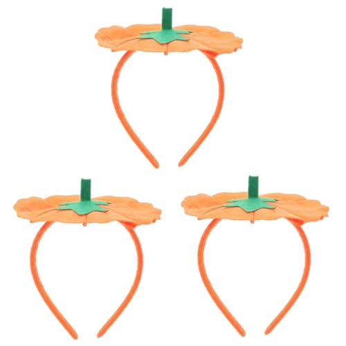 DEARMAMY 3 Stück Halloween Kürbis Haarreifen Orange Kostüm Kopfschmuck Strapazierfähiges Dekoratives Haarschmuck für Halloween Party Bühnenauftritt und Herbstliche Kostüme von DEARMAMY