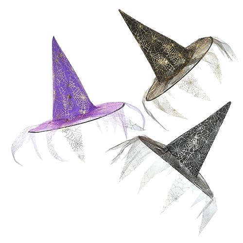 DEARMAMY 3 Stück Halloween Party Dekoration Requisiten Hexenhut Halloween-hexenhut-haarspange Topper Hexenhüte Für Frauen Spinnen- -mütze Cosplay Hexenhut Requisite Kostüme Korb Tuch DEARMAMY 3 Stück Halloween Party Dekoration Requisiten Hexenhut Halloween-hexenhut-haarspange Topper Hexenhüte Für Frauen Spinnen- -mütze Cosplay Hexenhut Requisite Kostüme Korb Tuch von DEARMAMY