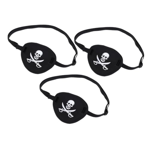 DEARMAMY 3 Stück Piraten Verkleidung Augenklappe Augenmaske Halloween Ornament Party Cosplay Augenklappe Cosplay Requisite Piratenthema Augenklappe Halloween Requisiten von DEARMAMY