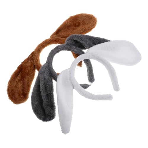 DEARMAMY 3 Stück Süßes Plüsch Stirnband Mit Hundeohren Tierohren Kopfbedeckung Tierkostüm Zubehör Für Kinderpartys Aufführungen Bühnenverkleidung Cosplay von DEARMAMY