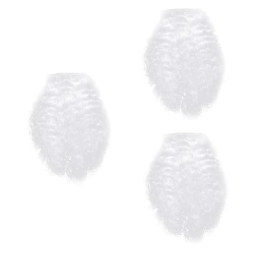 DEARMAMY 3 Stück Weihnachtsmann Kostüm Weißer Curly Long Fake Beard für Santa Claus Cosplay Party Karneval Zubehör von DEARMAMY