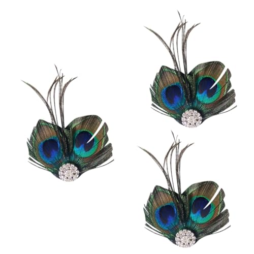 DEARMAMY 3 Stück hair accessories for pfauenfeder haarschmuck valentiens Kopfbedeckungen für Teepartys Haarschmuck für Karnevalspartys Tee Hut 1920 Prallplattenzubehör von DEARMAMY