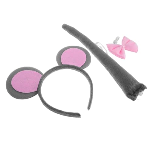 DEARMAMY Spaß Bei Halloween-partys: Plüsch-mausohren-stirnband-set und Fliege Tier-cosplay-kostüme für Erwachsene und Jungen und Mädchen von DEARMAMY