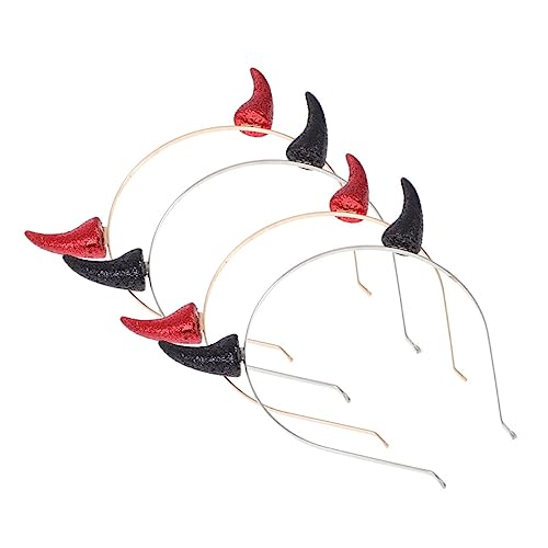 DEARMAMY 4 STÜCKE Teufelshörner Haarreifen für Halloween Cosplay Haarschmuck für Geburtstagsfeiern und Themenpartys Geeignet für Damen Mädchen DEARMAMY 4 STÜCKE Teufelshörner Haarreifen für Halloween Cosplay Haarschmuck für Geburtstagsfeiern und Themenpartys Geeignet für Damen Mädchen von DEARMAMY
